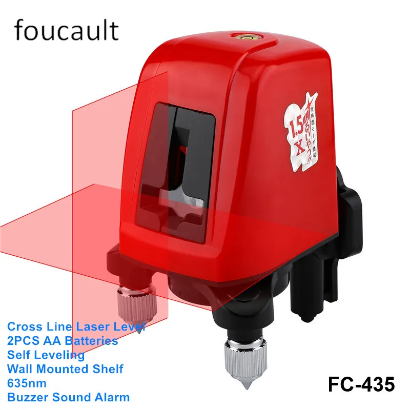 

Foucault FC435 FC435G AA Batteries Deco Cross Line Laser Level Wall Mounted Self Leveling with Buzzer Sound Alarming
