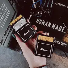 Para los Airpods Pro divertido 3D marshall sonido suave de silicona caso para Apple nuevo Airpods 1/2/3 cubierta inalámbrico auriculares Bluetooth con carcasa(China)