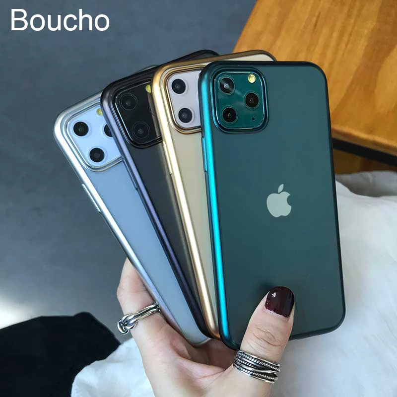 Гальванизированный чехол Boucho для телефона iPhone 11 Pro Max XR XS 6 6S 7 8 Plus X прозрачный