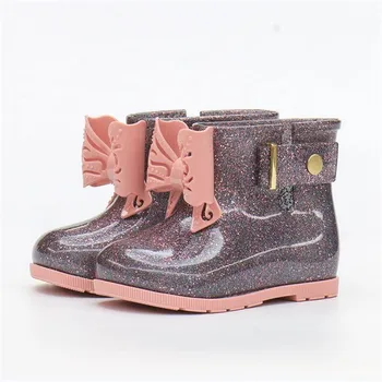 

High Quality Kids Rain Boots Boy Girls Rain Boots Cute Bowknot Jelly Rain Shoes Children's Shoes Princess Non-Slip Kids Boots