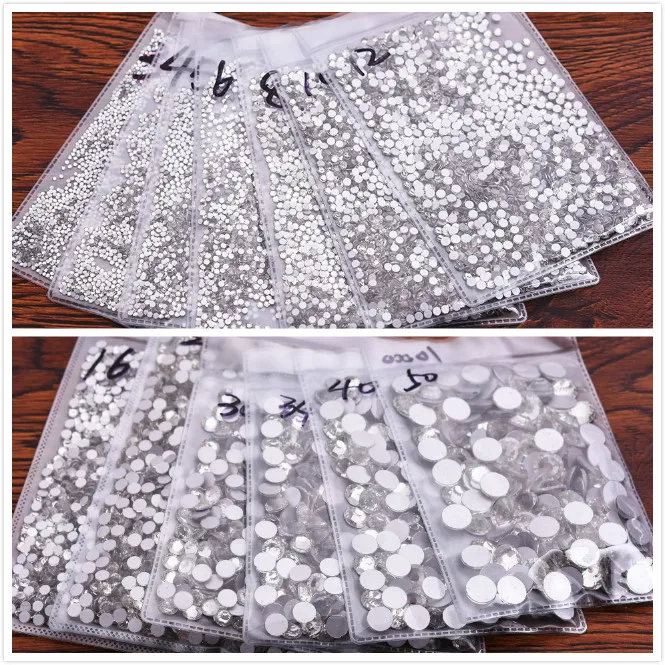 

Crystal Clear Glass Nail Art Decorations ss3 ss4 ss5 ss6 ss8 ss10 ss16 ss20 ss30 ss34 ss50 Glass Non HotFix Nail Art Rhinestones