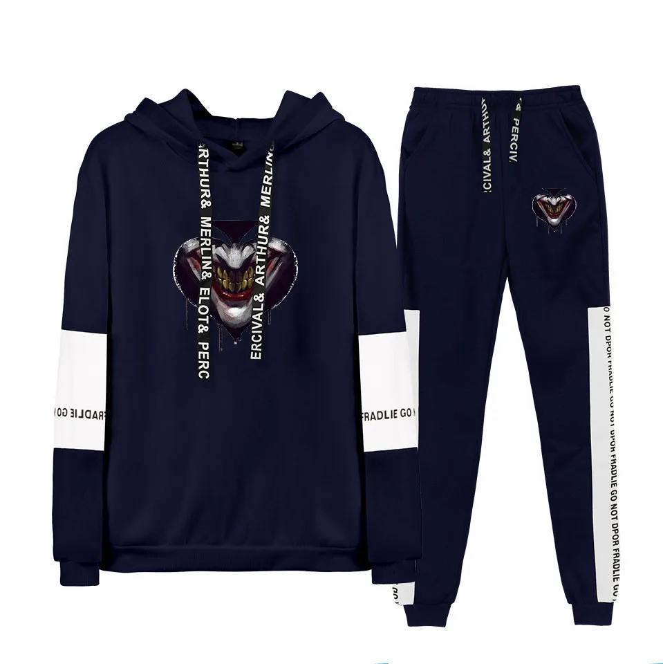 Спортивный костюм для мужчин и женщин толстовка с капюшоном штаны модный в стиле