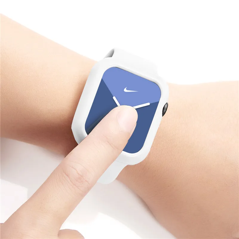 White PC защитный чехол 40 44 мм для Apple Watch 5 4 защитная крышка для экрана бампер для iWatch ударопрочный корпус рамка аксессуары - Цвет: White