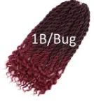 Aisi Hair Faux locs CURLY, вязанные крючком косички, Омбре, плетеные волосы, объемные, вязанные волосы, синтетические волосы для женщин и девушек - Цвет: T1B/бордовый