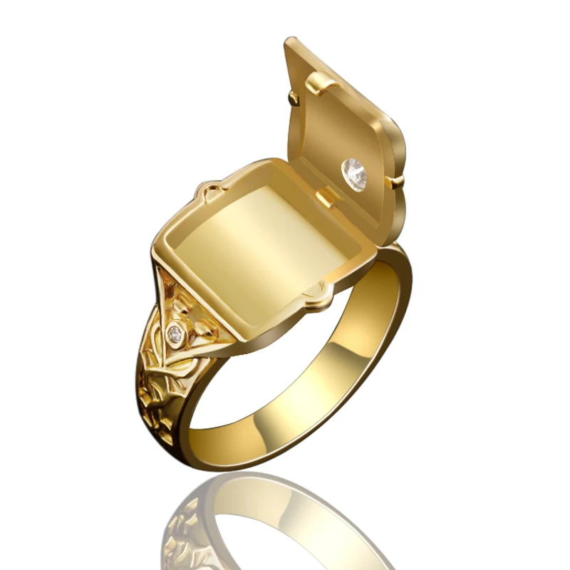 New hot sale European and American style carved open cap pattern ring men's ring rings for men
