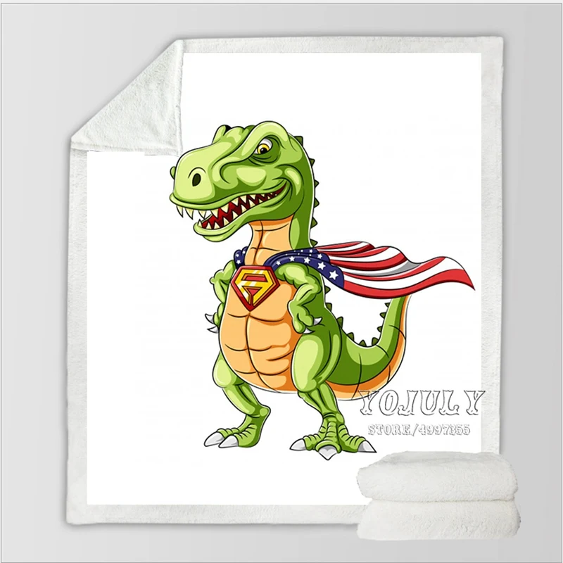 YOJULY мультфильм dinosa harajuku для детей и взрослых 3D печатных одеяло диване пододеяльник теплое постельное белье модное офисное одеяло для короткого сна K16