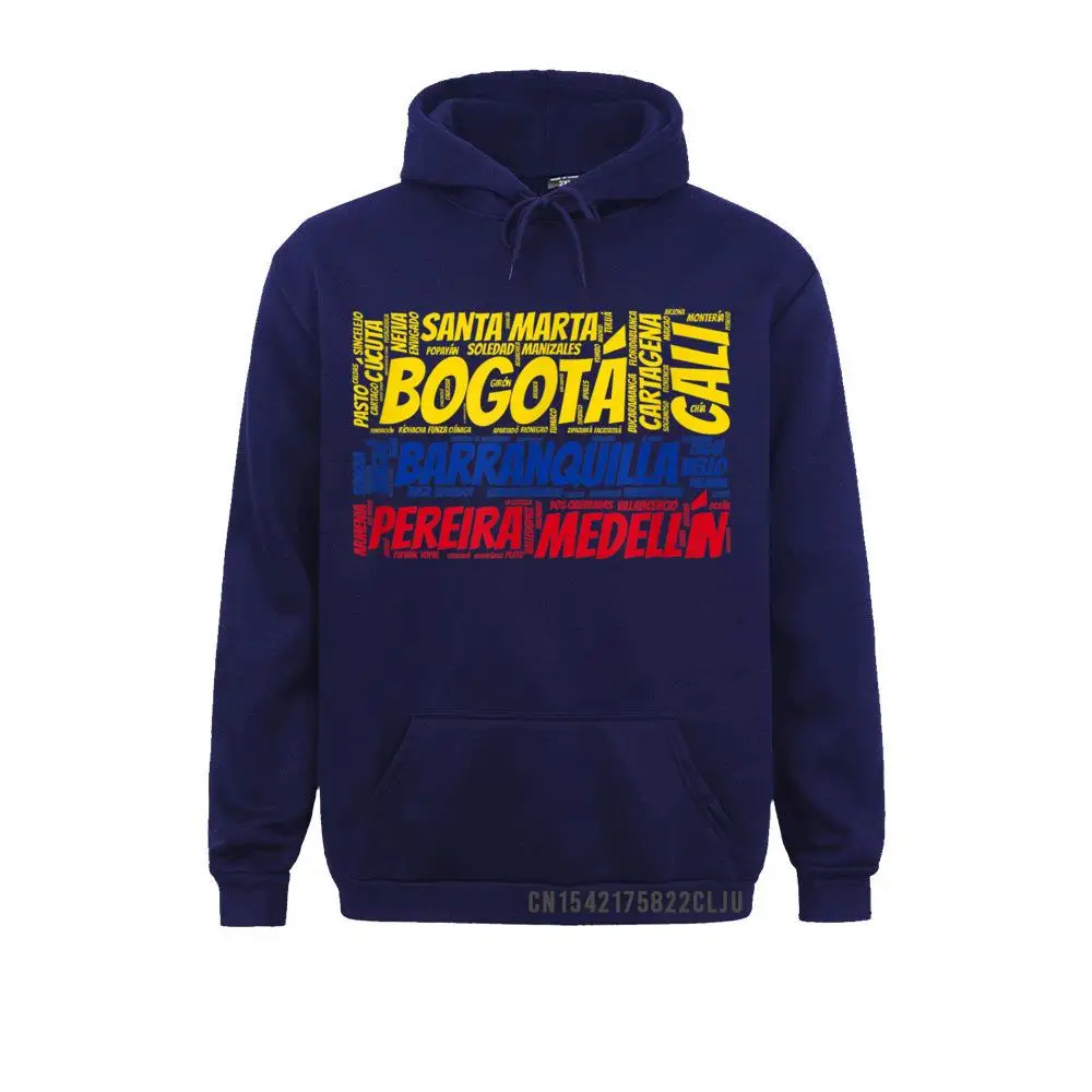 Young 2021 Fashion Hoodies Fall Sweatshirts cosie Long Sleeve Colombia Flag with City Names Word Art T-Shirt__97A3043 Sportswears Colombia Flag with City Names Word Art T-Shirt__97A3043navy