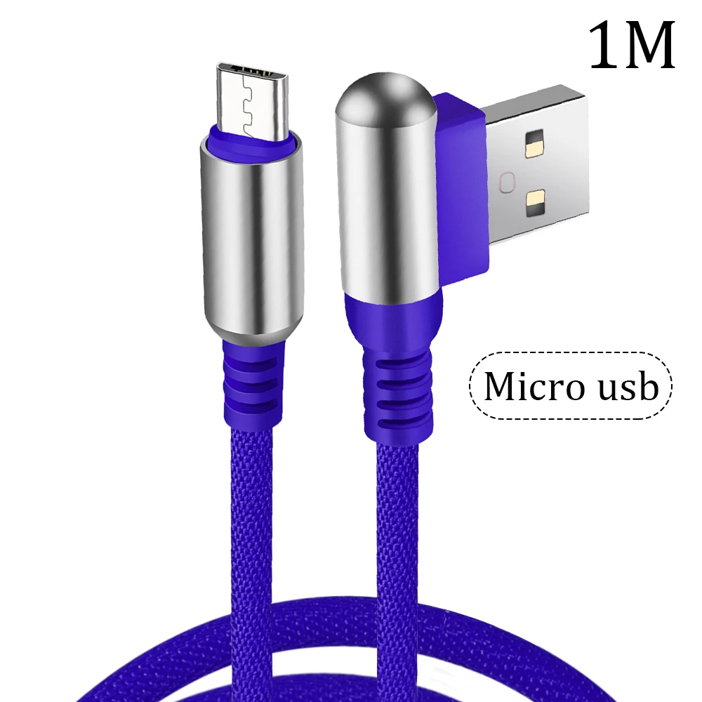 1 м Micro USB кабель для быстрой зарядки для Xiaomi Redmi Note 5 Pro 4 type C кабель для передачи данных для samsung A50 шнур для передачи данных для мобильного телефона - Цвет: Micro USB Purple
