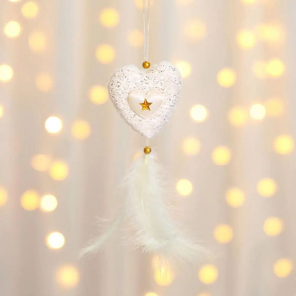 golden heart Креативные рождественские украшения белое перо Звезда Сердце Рождественская елка Висячие Подвески рождественские украшения - Цвет: golden heart