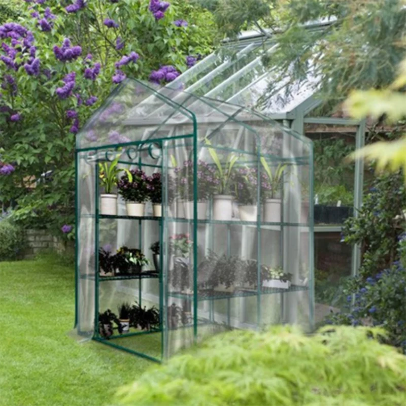 

PVC Warm Garden Tier Mini Household Plant Greenhouse Cover Waterproof Anti-UV Protect Garden Plants Flowers (Without Iron Stand)