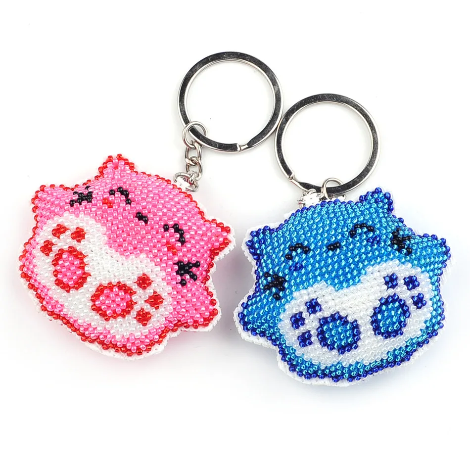 

6.6cm DIY beads toys handmade embroidered angel wings cross-stitch keychain Handicrafts toy kit kids adult girl gift 2019 NEW