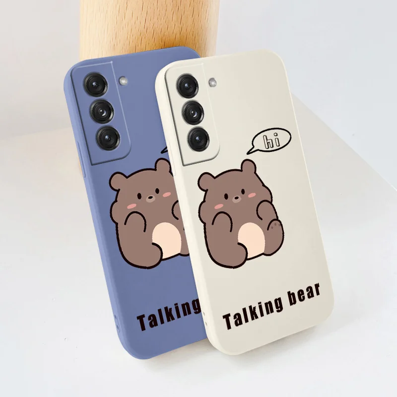 Cute For Samsung Galaxy S21 S20 FE S10 Note 20 10 Plus Case Bear Soft Cover A72 A52 A42 A32 A71 A51 A41 A31 A21S Phone Case