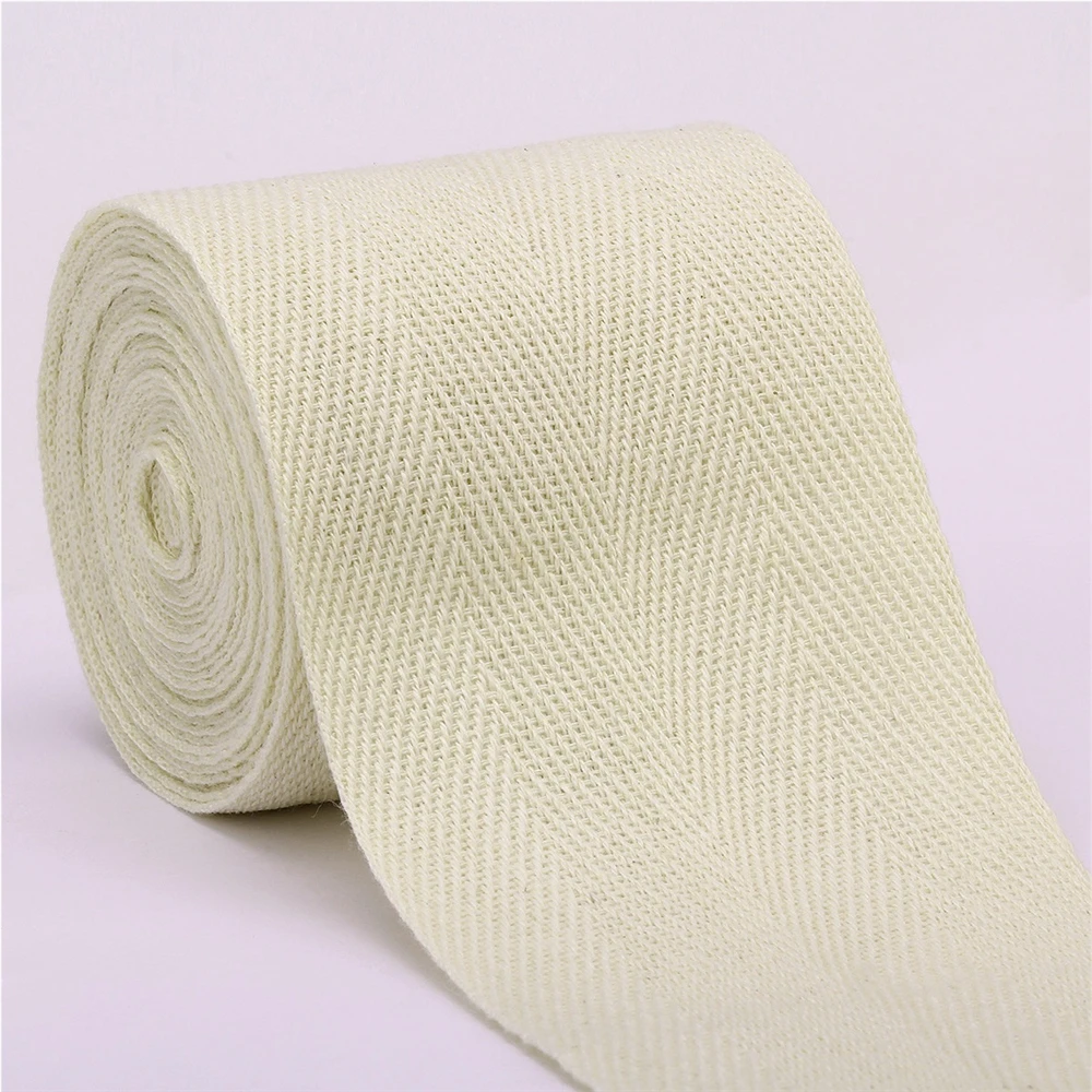 50 야드/롤 베이지 코튼 웨빙 헤링본 능 직물 테이프 10mm/15mm/20mm/25mm/30mm/40mm/50mm/60mm 가방 의류 홈 섬유