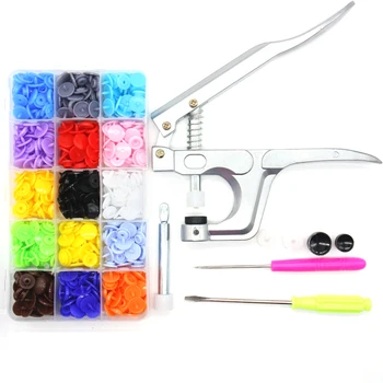 

150 Set Plastic Snap Buttons with Pliers Screwdriver Set for Clothing Sewing Bibs Coat DIY Crafting Supplies