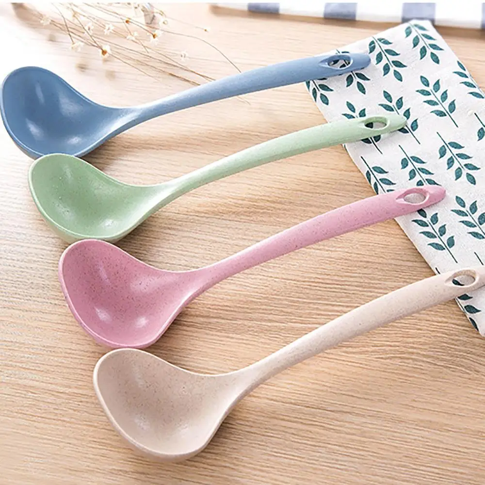 

1PCS New Plastic Soup Spoon Tablespoon Eco-Friendly Dinner Scoop Ladle Rice Meal Spoons Kids Tableware Utensils Home Supplies#3F