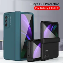 

Matte Hinge Full Protection Case for Samsung Galaxy Z Fold 3 2 Hard Plastic Phone Cover With Front Glass Shockproof