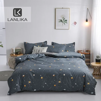 

Lanlika Bedding Set Gift Bedspread Star Bed Cover Adult Kids Single Duvet Cover Set Home Decor Bed Sheet Universe Bed Linen Set