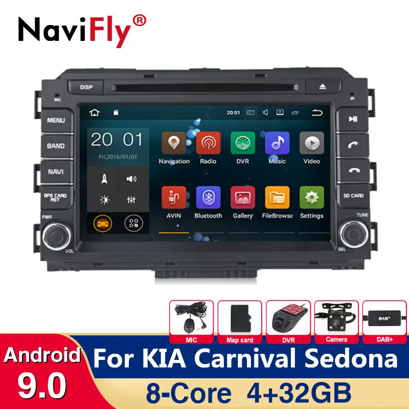Новинка! 8Core Android 9,0 4+ 32G Автомобильный мультимедийный dvd-плеер gps навигации для KIA Carnival Sedona автомобильный радиоприемник
