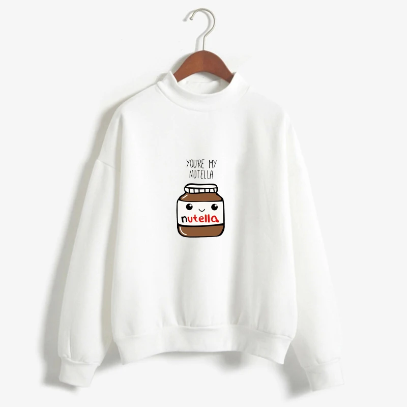 Для женщин Harajuku толстовки в Корейском стиле модная обувь с принтом «You Are My Nutella печатных Kawaii Толстовка KPOP Befree moletom feminino ropa