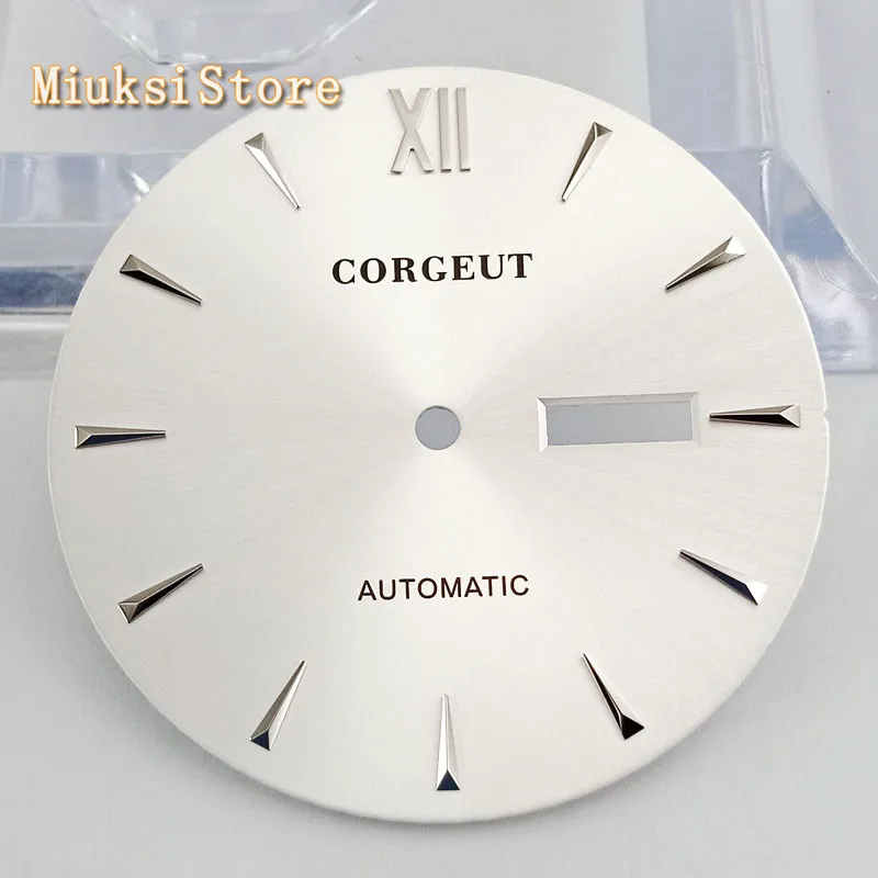 Corgeut 34,5 мм серебристо-черные часы с циферблатом Miyota 8205 автоматический механизм мужские часы
