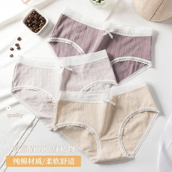 

4PCS/lot Women Panties Sexy Cotton Underwear Cute Printed Intimate Plus S M L XL Briefs Breathable Underpants lingerie MDN 8315