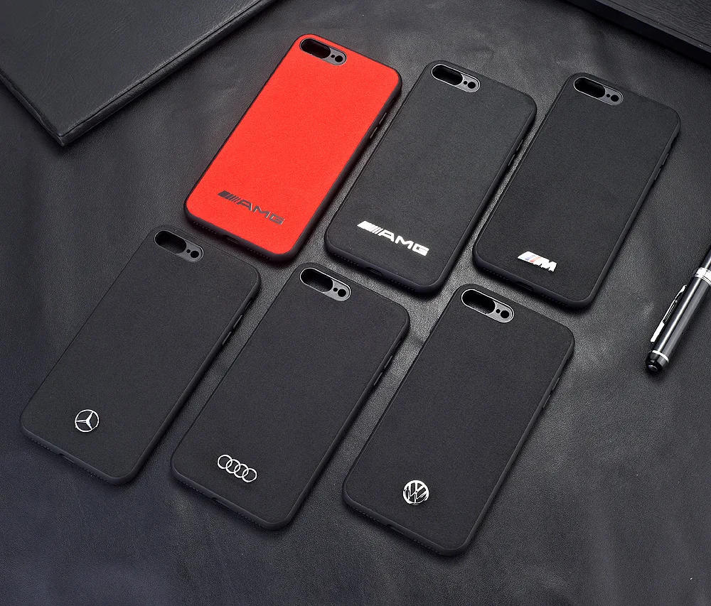 Взрывной замшевый мягкий чехол для iPhone 6, 6 S, 7, 8 plus, X, XR, XS, MAX, 11 pro, Металлический патч, роскошный автомобильный кожаный чехол для телефона