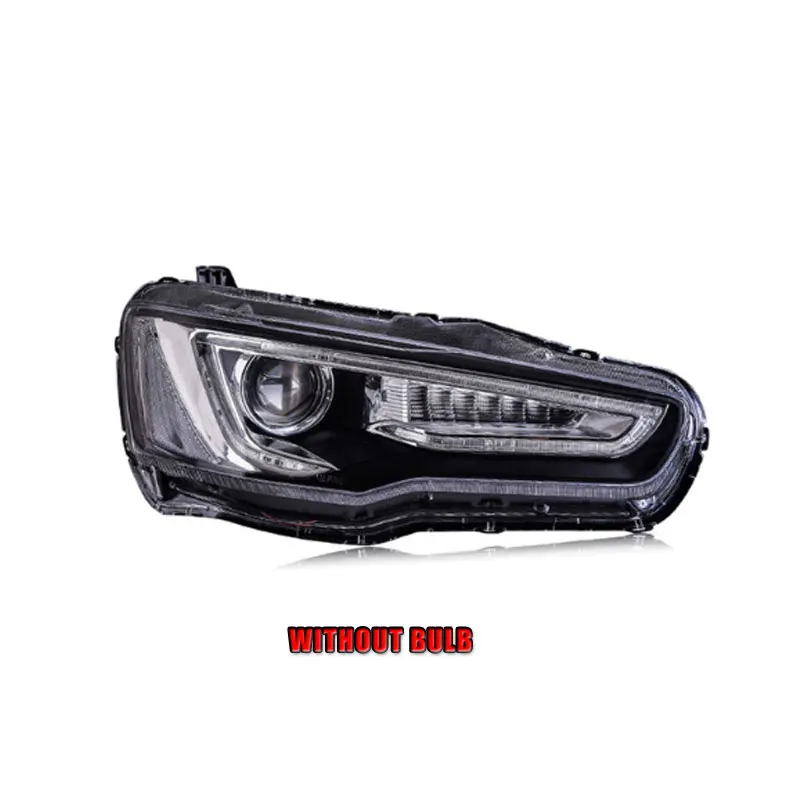 Автомобильный стиль светодиодный фары для Mitsubishi Lancer-ex 2009- для Lancer Головной фонарь светодиодный объектив двойной луч H7 HID Xenon bi xenon объектив - Цвет: without bulb