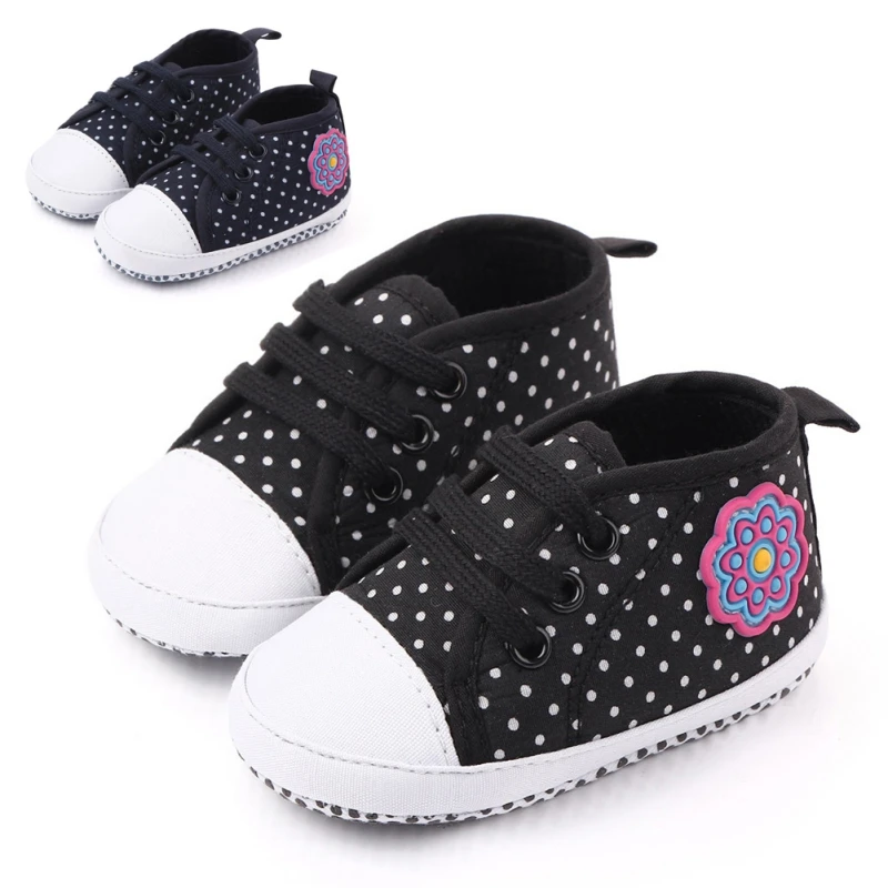  2020 Newborn First Walkers Crib Shoes Soft Anti-Slip Sole Unisex Toddler Casual Canvas Baby Infant 