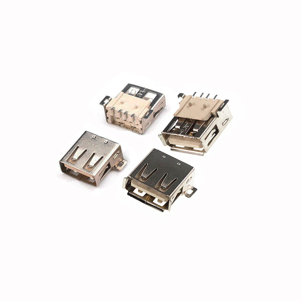 USB Type A Standard Port Female Solder Jacks Connector PCB Socket USB-A Type SMT 4Pin SMD 10Pcs/LOT Solder Seal Wire Connectors