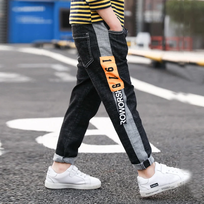  IENENS 5-10Y Fashion Young Children Slim Straight Jeans Boys Denim Long Pants Kids Baby Boy Casual 