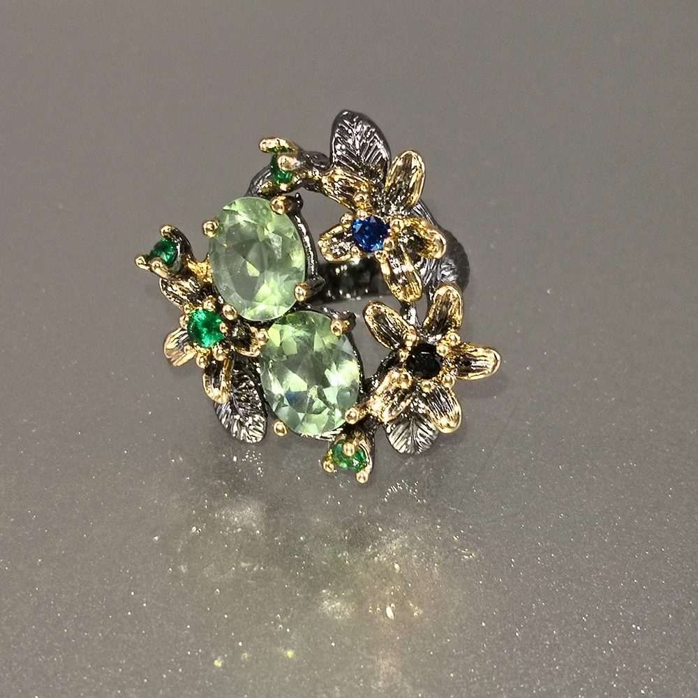 Koop Dreamcarnival 1989 Prachtige Cz Ringen Voor Vrouwen Engagement Party Vintage Bloem Ring Opvallende Olivijn Zirkoon Sieraden WA11688