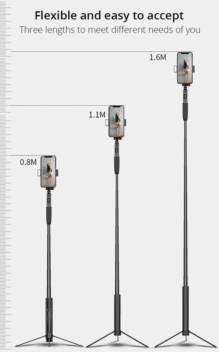 Bluetooth пульт дистанционного управления Gimbal стабилизация селфи палка со светодиодный светильник Запись видео штатив для iPhone& Andriod прямая трансляция