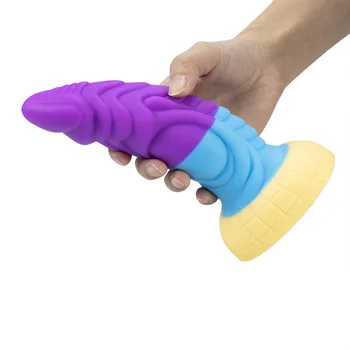 Rainbow Colors Anal Butt Plug Dildo Liquid Silicone Vagina Stimulator Anus Expansion Prostate Massager Sex Toys For Woman Men 5