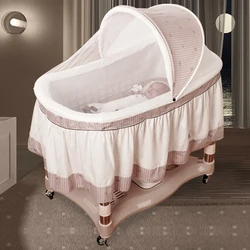 LazyChild – nouveau berceau électrique pour bébé, mise à niveau pour le sommeil des nouveau nés, lit à bascule de haut en bas avec moustiquaire 
