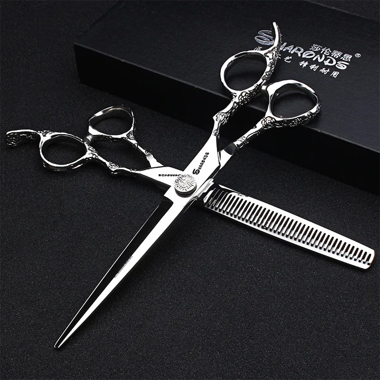 

Sharon di si 1 on Behalf 7-Inch Rose Cut Profession Hairdressing Scissors Straight Snips Thinning Scissors Hairdressing Division