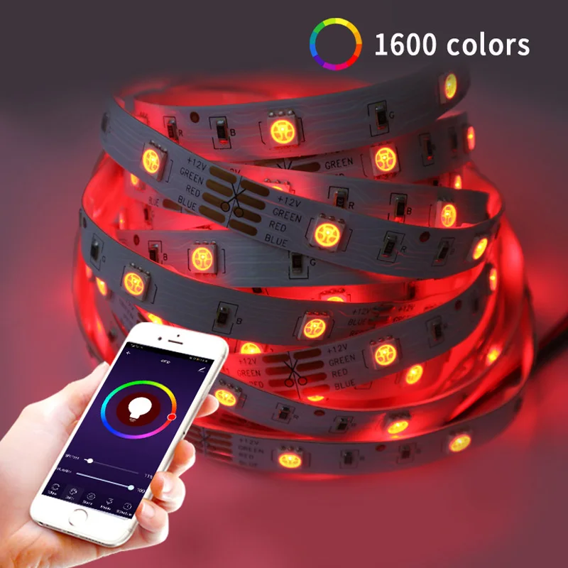 US $14.72 RGB LED Strip Light Wifi Lights SMD 5050 Flexible Color Changing LED Luces Light Strip WIFI Controller 12v 24V 5M 10M 15M 20M