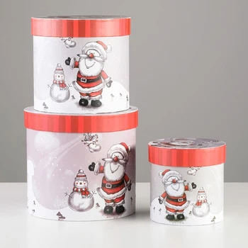 

A set of boxes 3 in 1 "Snowman", 18.5 x 18.5 x 17 - 12 x 12 x 12 cm