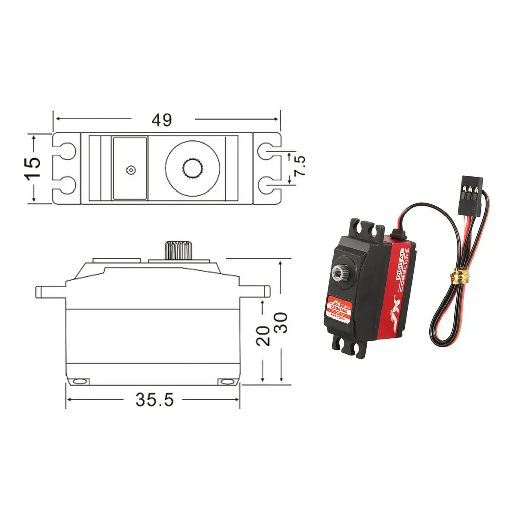 JX PDI-2506MG 25g металлическая Шестерня цифровой сервопривод без сердечника мотор для RC 450 500 Вертолет с фиксированным крылом самолет RC Дрон части 4,8~ 6,0 V