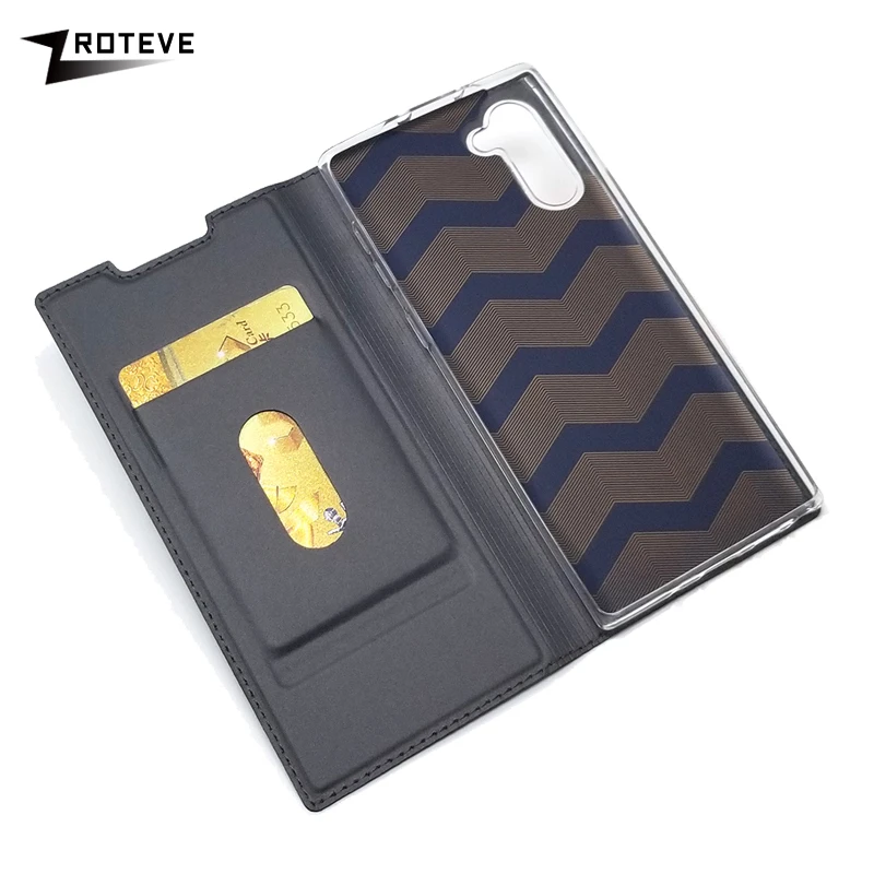 Note 10+ 10 Plus Pro Чехол Zroteve кожаный бумажник Coque для samsung Galaxy Note 10 Plus чехол откидная крышка для Galaxy Note 8 Note 9 - Цвет: Серый