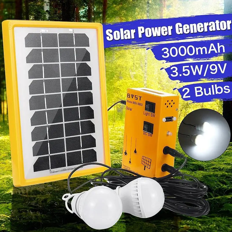 

New Solar Power Panel Generator Outdoor Power Mini DC 9V Solar Panel Home System Charging LED Lighting System