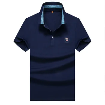 

Big Size Men's Wear Solid Color Lapel Half Sleeve Plus Fat plus Short Sleeve T Shirt Youth Trend Loose T-shirt Fat Man