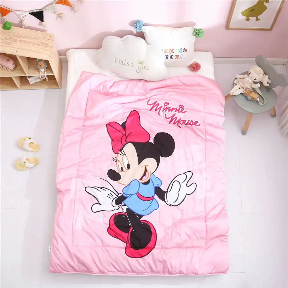 Edredones finos de Minnie Mouse para dormitorio edredón de algodón egipcio de verano de 120x150cm, ropa de cama para cuna de Color 3D - AliExpress