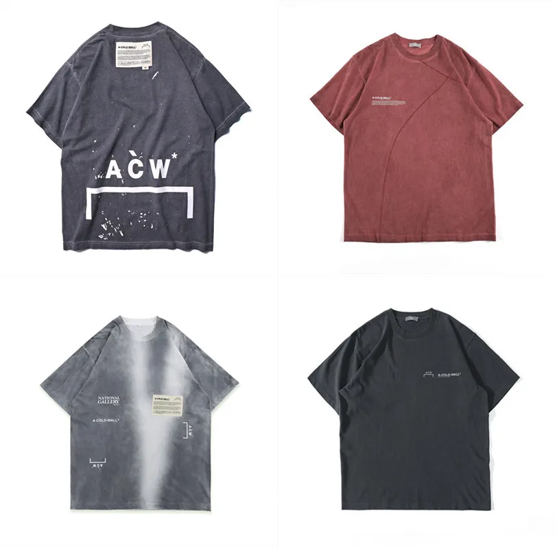 ACW Men Women Casual Tie dye A-COLD-WALL T Shirt Big Tag T-Shirts A COLD WALL Top Tees |