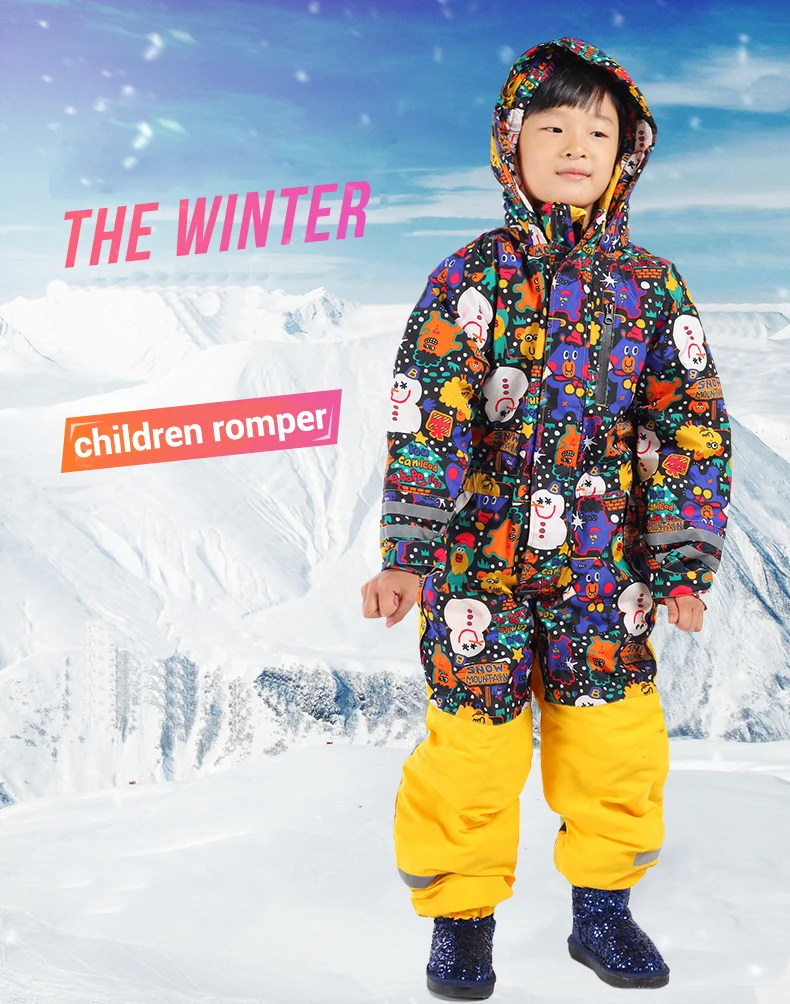 Детские лыжные костюмы, комбинезоны, флисовые теплые ветрозащитные комбинезоны для мальчиков, спортивные комбинезоны для девочек, одежда для сноуборда, комбинезоны