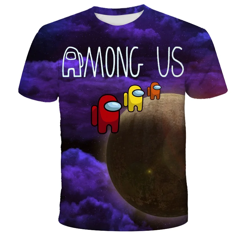 2020 кавайная Детская футболка с надписью Игра среди нас летние топы мультяшная графические футболки Impostor