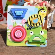 Puzzle 3D en bois de haute qualité, animaux de dessin animé éducatifs, apprentissage précoce, Cognition, Intelligence, jeu pour enfants