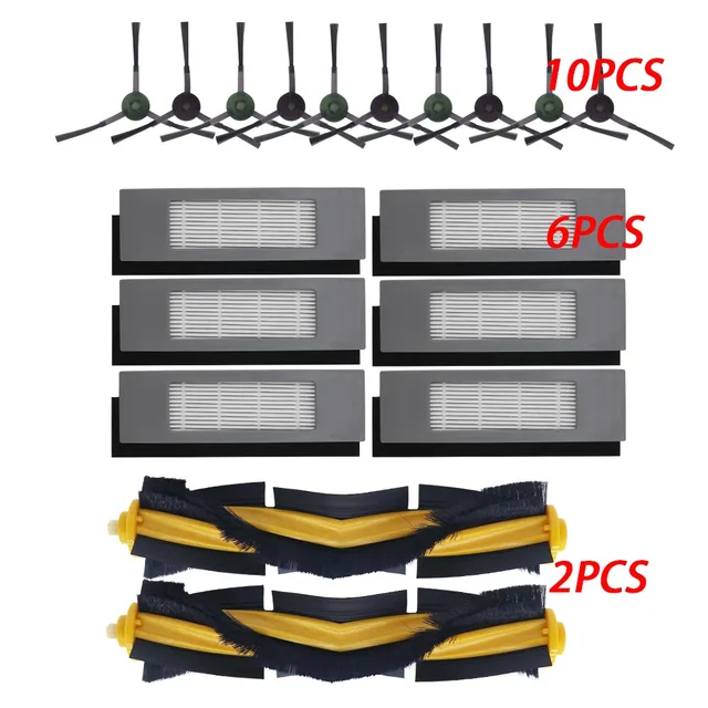 Main / Side Brush For ECOVACS DEEBOT OZMO T8 / T8 AIVI Robot Vacuum Cleaner Dust Bag Filter Disposable Mop Cloth Accessories 18pcs