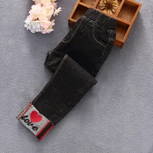 Джинсы для девочек 5, стиль весна-осень, эластичные джинсы в Западном Корейском стиле 9, узкие брюки для детей 12 лет