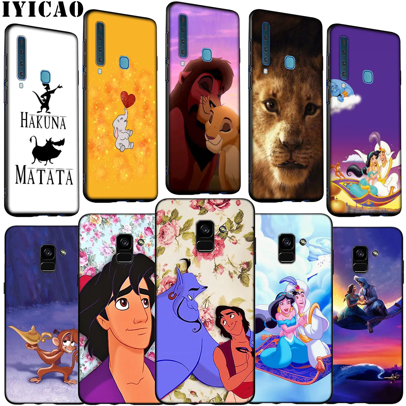 The lion king Aladdin Soft Silicone Phone Case for Samsung Galaxy A6 A7 A8 A9 2018 A3 A5 2016 2017 Note 9 8 10 Plus |