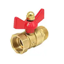 Латунный тон Красный DN15 1/" Бабочка нефрит M/F резьба латунный шаровой клапан
